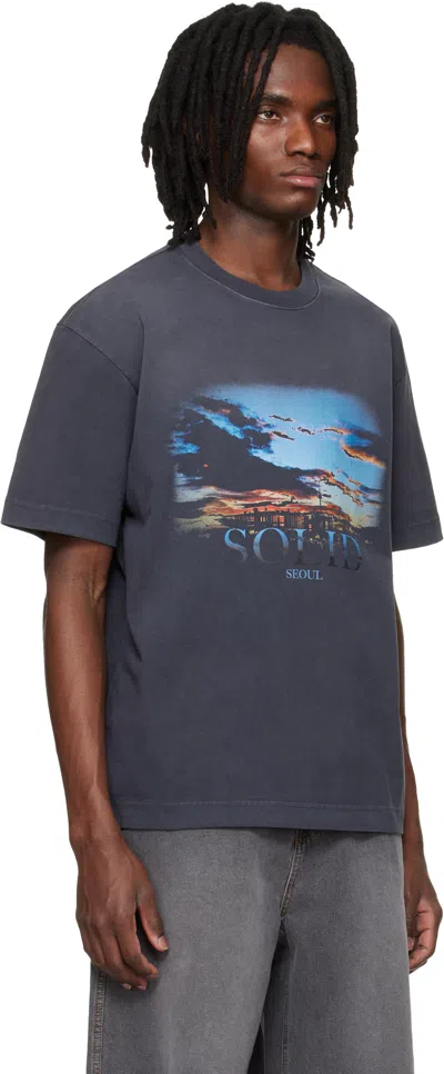 Solid Homme Solid Seoul Graphic-print T-shirt In Gray