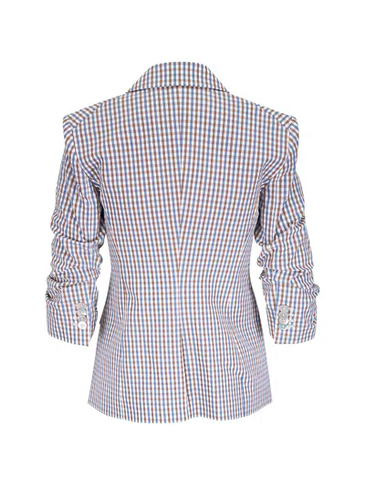 Veronica Beard Clayton Gingham-check Blazer In Blue