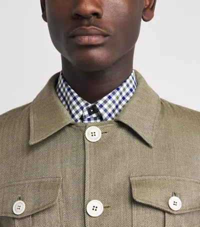 Purdey Cotton-blend Herringbone Overshirt In Multi