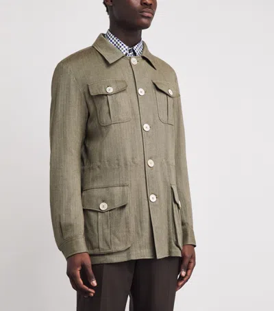 Purdey Cotton-blend Herringbone Overshirt In Multi