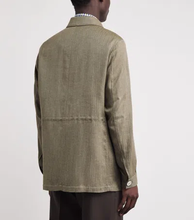 Purdey Cotton-blend Herringbone Overshirt In Multi