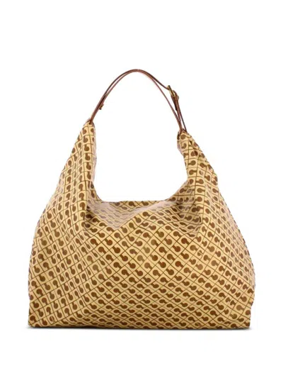 Gherardini Geometric Pattern Shoulder Bag With Adjustable Strap In Red