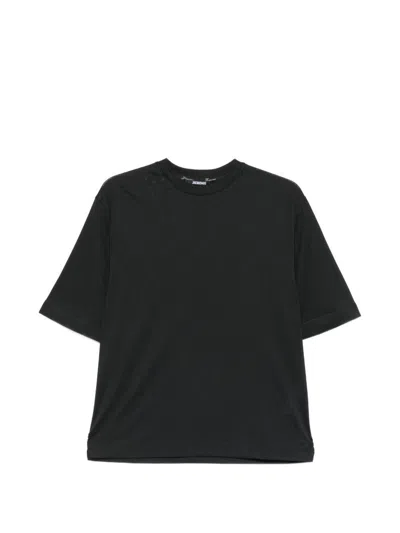 Jacquemus Black Solid Crew Neck T-shirt In Black