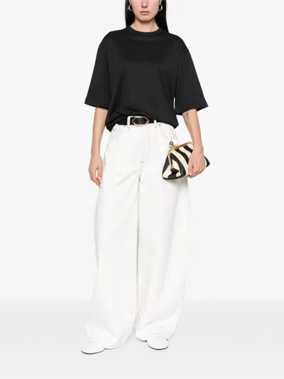 Jacquemus Black Solid Crew Neck T-shirt In Black