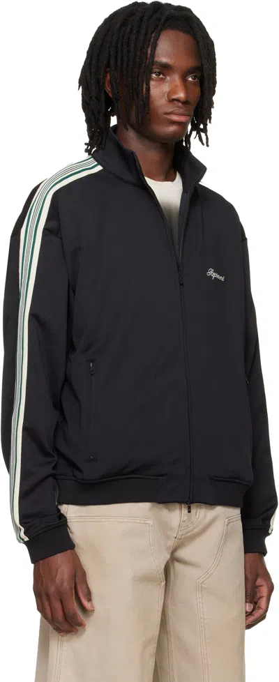 Represent Mens Jet Black Embroidered-logo Striped-taped Woven Track Jacket In Black