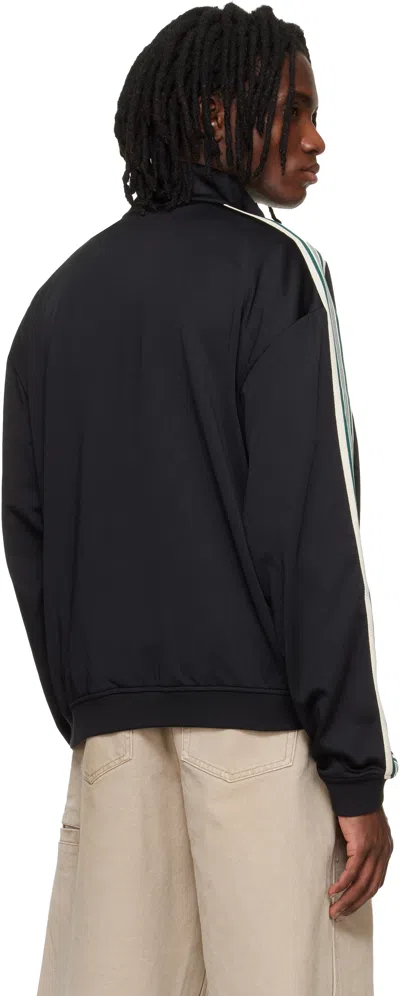 Represent Mens Jet Black Embroidered-logo Striped-taped Woven Track Jacket In Black