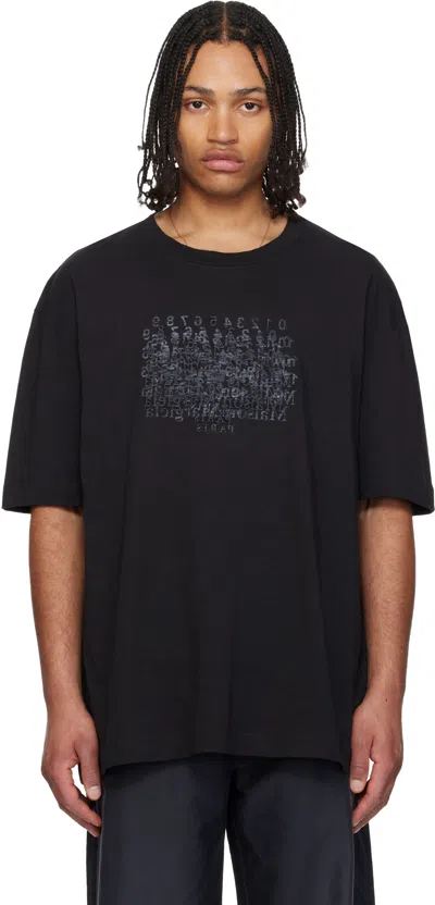 Maison Margiela Classic Black T-shirt With Round Neckline And Short Sleeves In Black