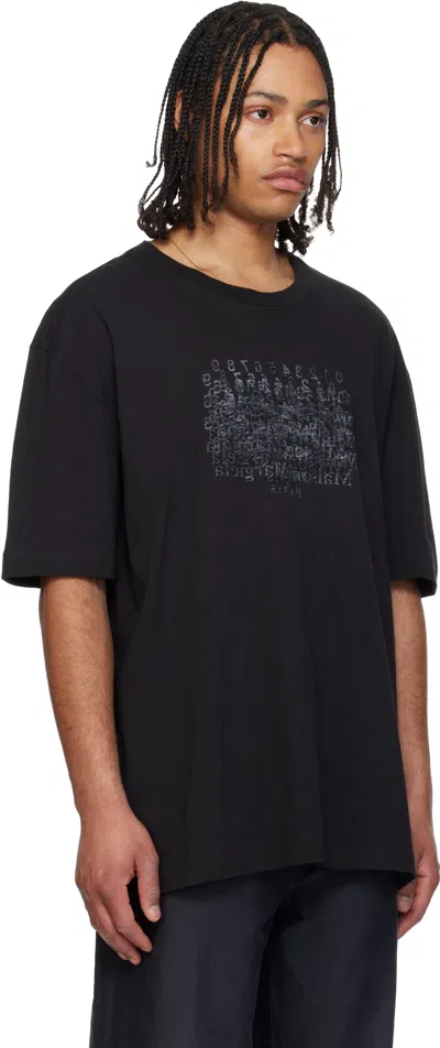 Maison Margiela Classic Black T-shirt With Round Neckline And Short Sleeves In Black
