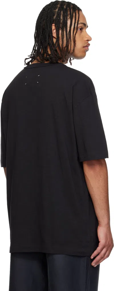 Maison Margiela Classic Black T-shirt With Round Neckline And Short Sleeves In Black