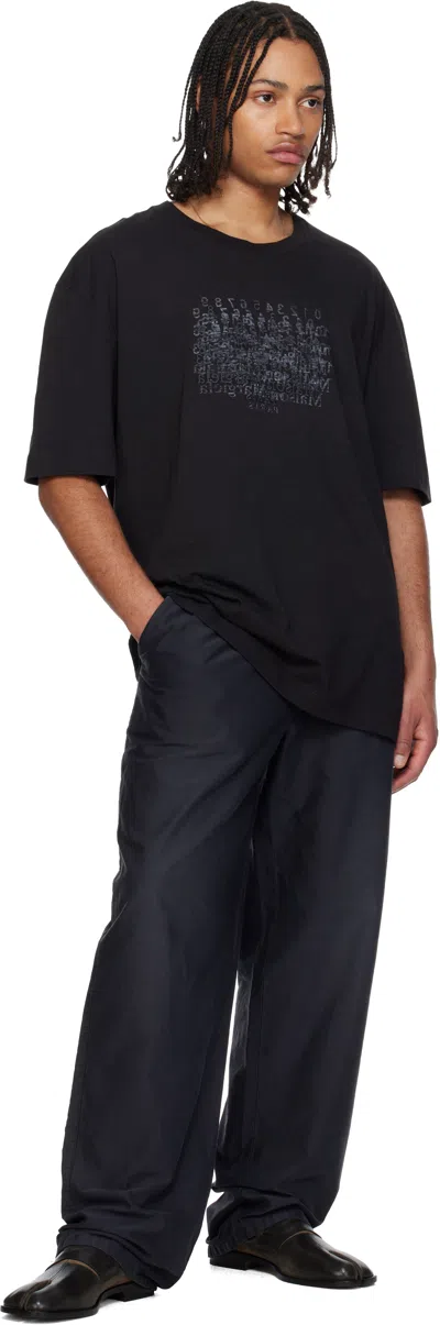Maison Margiela Classic Black T-shirt With Round Neckline And Short Sleeves In Black