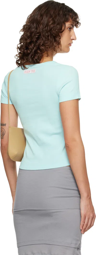 Fruity Booty Blue 'jugs' T-shirt In Blue