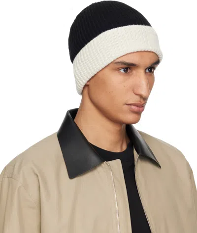 Givenchy Black & Off-white Wool Beanie In Multi