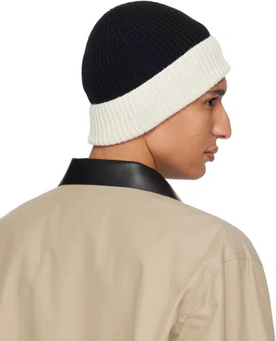 Givenchy Black & Off-white Wool Beanie In Multi