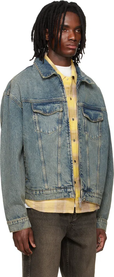 Represent Blue R4 Denim Jacket In Blue