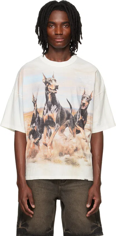 Represent T Shirt Western Doberman Graphic Crew Neck In Multi