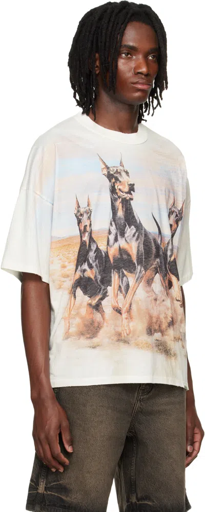 Represent T Shirt Western Doberman Graphic Crew Neck In Multi