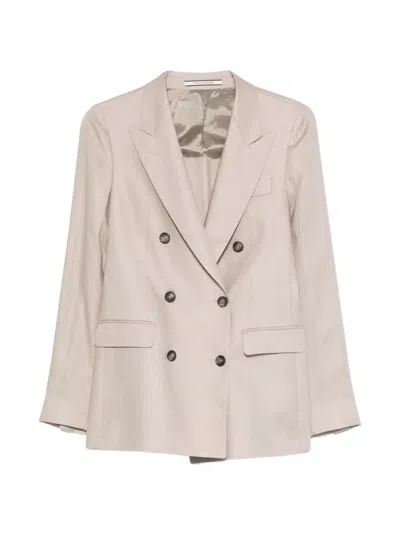 Tagliatore Parigi Double-breasted Peak-lapel Blazer In Neutral