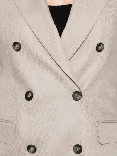 Tagliatore Parigi Double-breasted Peak-lapel Blazer In Neutral
