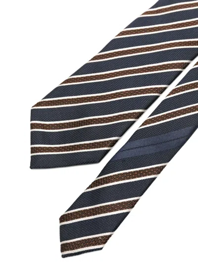 Zegna Diagonal-stripe Tie In Multi