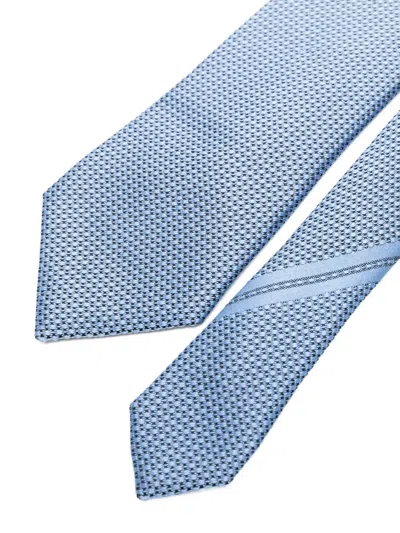 Zegna Patterned Tie In Blue