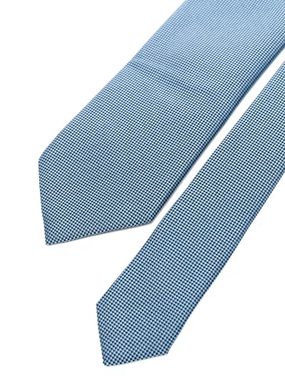 Zegna Patterned Tie In Blue