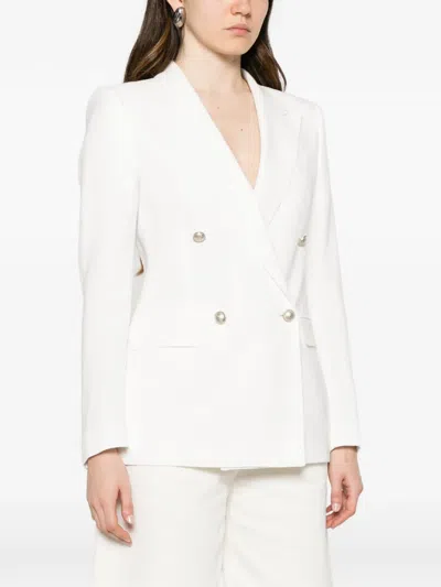 Tagliatore Double-breasted Blazer In White
