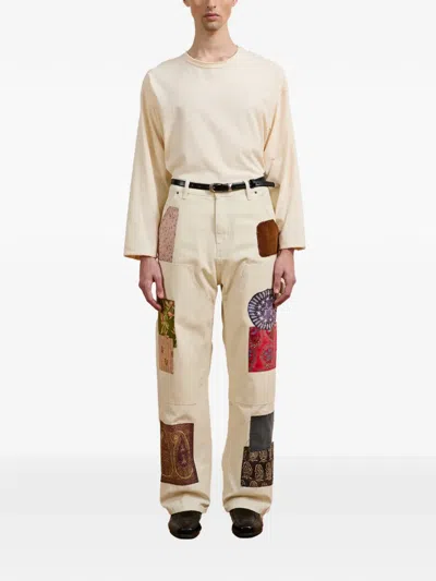 Found Patchwork Tapestry Trousers In Brown