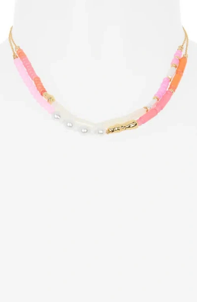 Leith Two-row Beaded Necklace In Multi