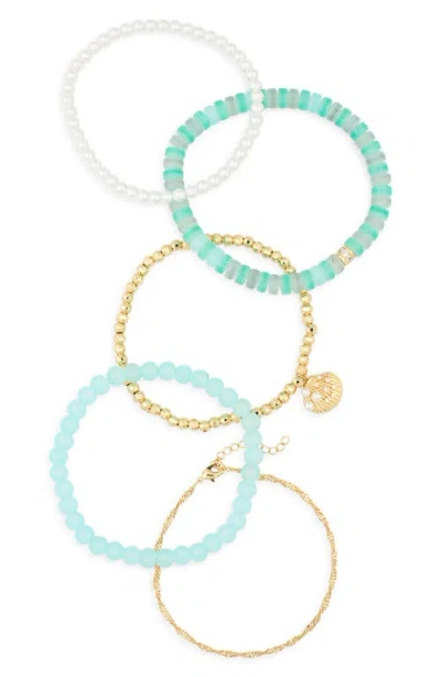 Leith 5-pack Beaded Shell Bracelet Set In Multi