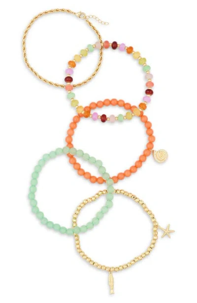 Leith Assorted 5-pack Beaded Stretch Bracelets In Multi