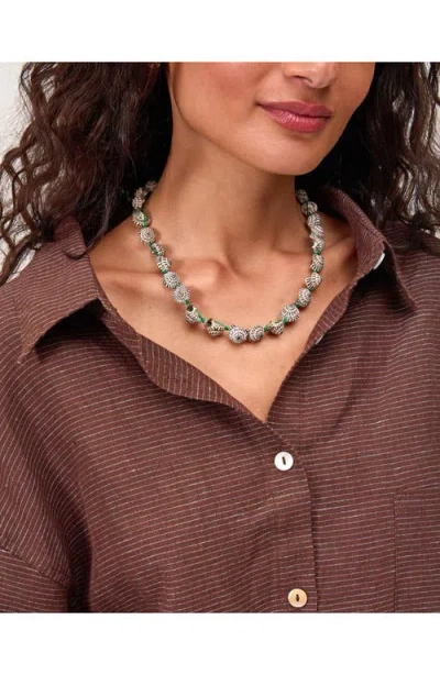 Clare V . Checker Shell Necklace In Multi