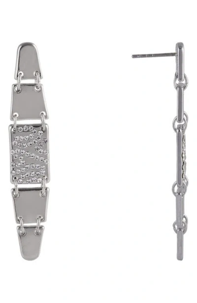 Laundry By Shelli Segal Pavé Crystal Linear Drop Earrings In Blue