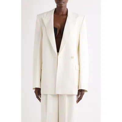 Givenchy Double-breasted Cocoon Jacket In Wool And Mohair In White