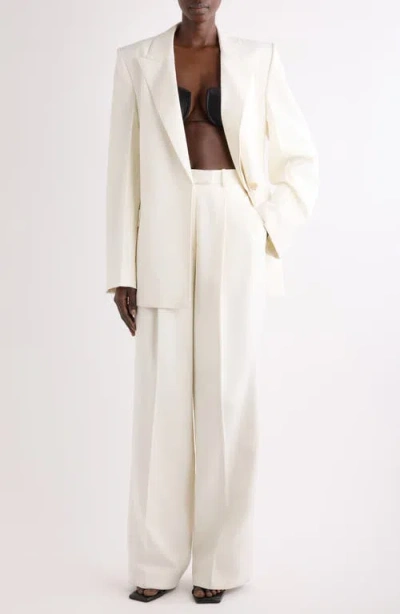 Givenchy Double-breasted Cocoon Jacket In Wool And Mohair In White