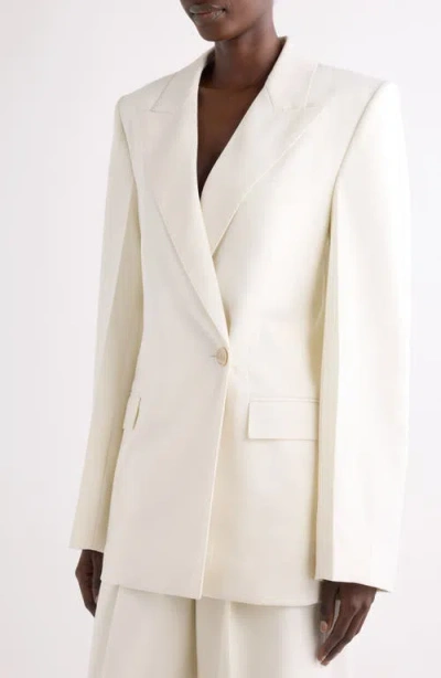 Givenchy Double-breasted Cocoon Jacket In Wool And Mohair In White