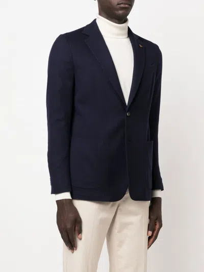 Colombo Wool Single-breasted Jacket In Blue