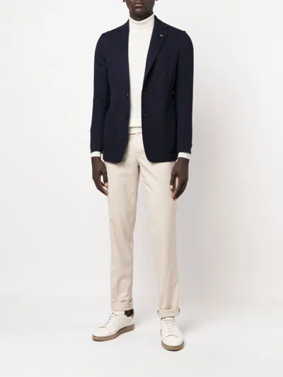 Colombo Wool Single-breasted Jacket In Blue