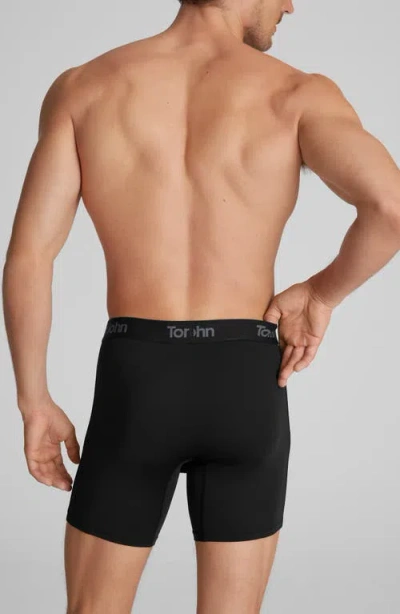 Tommy John Second Skin Luxe Rib 6-inch Boxer Briefs In Black