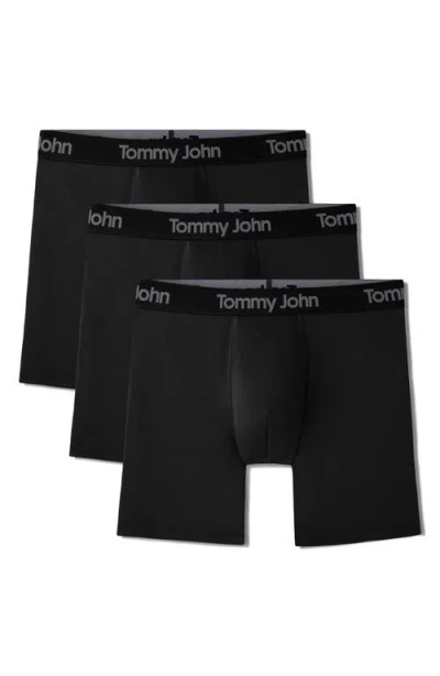 Tommy John Second Skin Luxe Rib 6-inch Boxer Briefs In Black