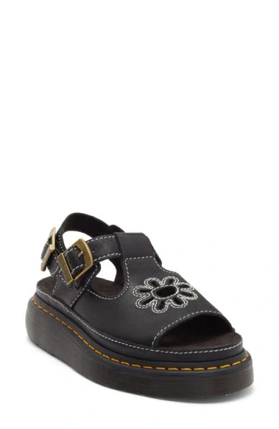 Dr. Martens Dunnet Flower Full Grain Leder Sandalen In Black