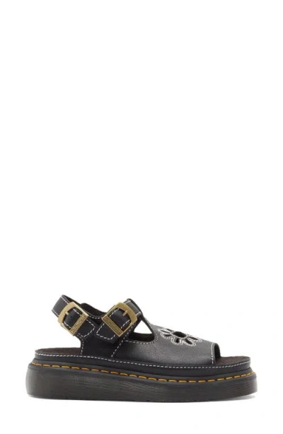 Dr. Martens Dunnet Flower Full Grain Leder Sandalen In Black
