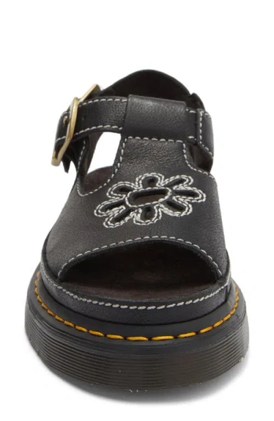 Dr. Martens Dunnet Flower Full Grain Leder Sandalen In Black