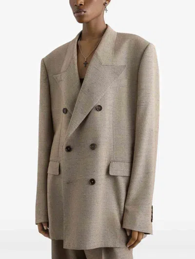 Dolce & Gabbana Grey Viscose Jacket In Brown