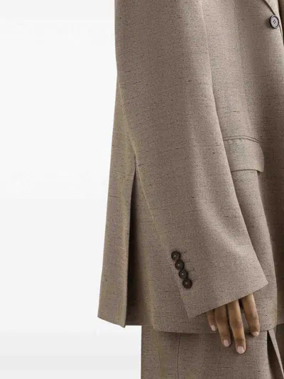 Dolce & Gabbana Grey Viscose Jacket In Brown