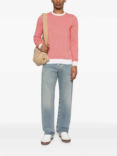 Drumohr Geometric-pattern Sweater In Pink