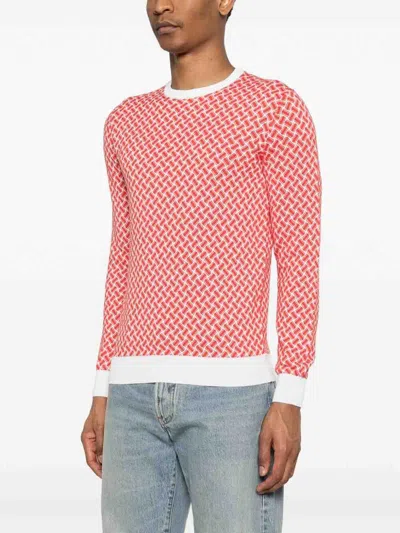 Drumohr Geometric-pattern Sweater In Pink