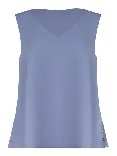 Herno V-neck Sleeveless Top In Blue