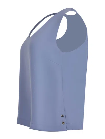 Herno V-neck Sleeveless Top In Blue