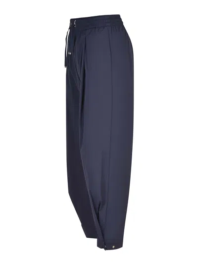 Herno Pleated Drawstring Pants In Blue