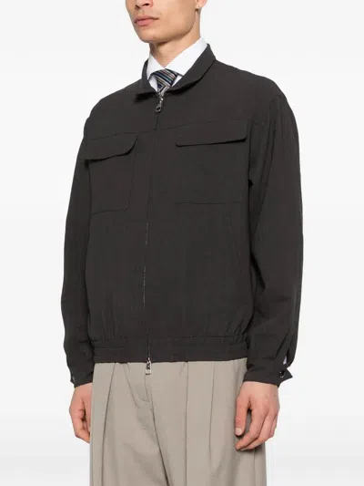 Montecore Patch Pocket Zip Jacket In Gray